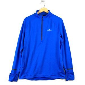 RONHILL Thermal Tech Prism 1/2 Zip Mid Layer Mens Large‎ Blue Cold Run Pocket